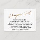 Honeymoon Fund Modern Gold Handwriting Wedding Enclosure Card<br><div class="desc">These simple, distinctive card inserts were designed to match other items in a growing event suite that features a modern casual handwriting font over a plain background you can change to any colour you like. On the front side you read "Honeymoon Fund" in the featured type; on the back I've...</div>