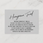 Honeymoon Fund Modern Handwriting Light Grey Enclosure Card<br><div class="desc">These simple, distinctive card inserts were designed to match other items in a growing event suite that features a modern casual handwriting font over a plain background you can change to any colour you like. On the front side you read "Honeymoon Fund" in the featured type; on the back I've...</div>