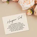 Honeymoon Fund Modern Handwriting Simple Cream Enclosure Card<br><div class="desc">These simple, distinctive card inserts were designed to match other items in a growing event suite that features a modern casual handwriting font over a plain background you can change to any colour you like. On the front side you read "Honeymoon Fund" in the featured type; on the back I've...</div>