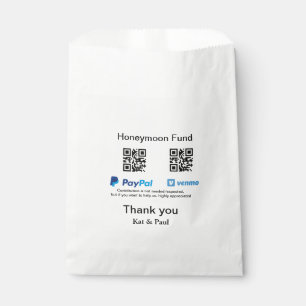 Honeymoon Fund PayPal Venmo QR code thank you Favour Bags