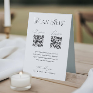 Honeymoon Fund & Pictures QR Code Scan Wedding