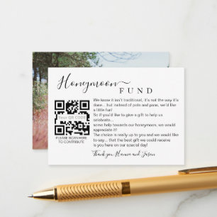 Honeymoon fund Qr card with Photo