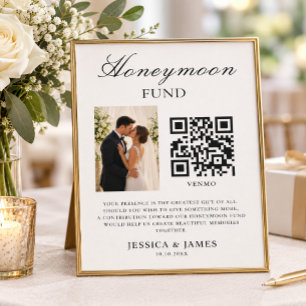 Honeymoon Fund QR Code And Photo Wedding  Invitation