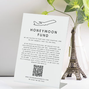 Honeymoon Fund QR Code Digital Wedding Registry Pedestal Sign