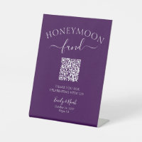 Honeymoon Fund QR Code Sign Minimalist Wedding