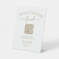 Honeymoon Fund QR Code Sign Minimalist Wedding