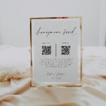 Honeymoon Fund QR Code Sign | Minimalist Wedding<br><div class="desc">This modern,  minimalist Honeymoon Fund QR Code Sign features 2 QR codes for your honeymoon fund or wedding wishing well.Easily edit most wording to match your event,  and add your own payment QR codes!  —> click the "Customize Further" button to edit!</div>