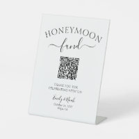 Honeymoon Fund QR Code Sign Minimalist Wedding