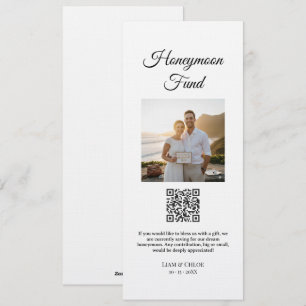 Honeymoon Fund QR Code Sign,Wedding Cash Gift Sign Invitation