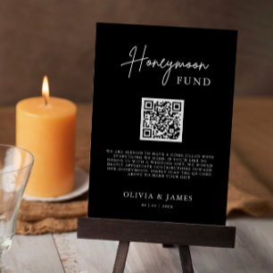 Honeymoon Fund QR Code Sign, Wedding Honeymoon Invitation