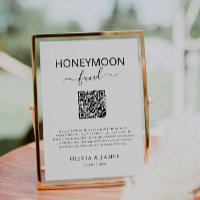 Honeymoon Fund QR Code Sign, Wedding Honeymoon
