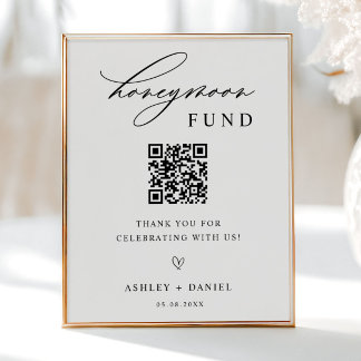 Honeymoon Fund QR Code Wedding Poster