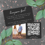 Honeymoon Fund QR Code Wedding Registry Black Enclosure Card<br><div class="desc">Simple, stylish wedding registry honeymoon fund enclosure card in a modern minimalist design style with an elegant natural script typography in classic black and white, with an informal handwriting style font. The text can easily be personalised with your title, payment details (zelle, venmo, PayPal), scannable QR code, message and photo...</div>
