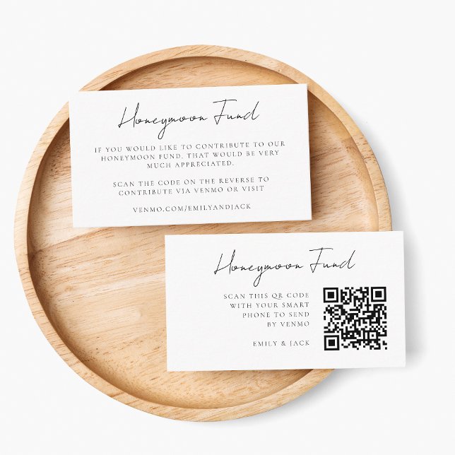 Honeymoon Fund QR Code Wedding Registry Gift Enclosure Card (Creator Uploaded)