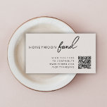 Honeymoon Fund QR Code Wedding Registry Neutral Enclosure Card<br><div class="desc">Simple, stylish wedding honeymoon fund enclosure card in a modern minimalist design style with a classic typography and a chic sophisticated feel on a neutral grey background. The text can easily be personalised with your names, payment details (PayPal, zelle, venmo), scannable QR code and message for a unique one of...</div>