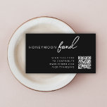 Honeymoon Fund QR Code Wedding Wishing Well Black Enclosure Card<br><div class="desc">Simple, stylish wedding honeymoon fund enclosure card in a modern minimalist design style with a classic typography and a chic sophisticated feel on a black background. The text can easily be personalised with your names, payment details (PayPal, zelle, venmo), scannable QR code and message for a unique one of a...</div>
