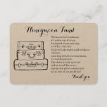 Honeymoon fund request wedding insert card<br><div class="desc">Honeymoon fund request wedding insert card. Kraft paper for a great rustic effect. Select white paper for elegant effect.</div>