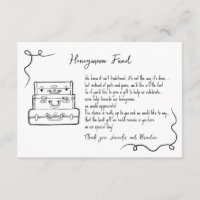 Honeymoon fund request wedding insert card