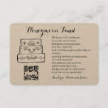 Honeymoon fund request wedding with QR insert card<br><div class="desc">Honeymoon fund request wedding insert card with QR code. Kraft paper for a great rustic effect. Select white paper for elegant effect.</div>