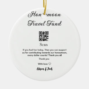 Honeymoon fund scan QR codeadd name  Ceramic Tree Decoration