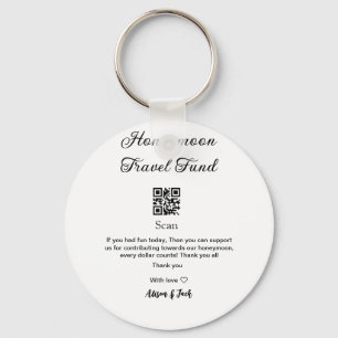 Honeymoon fund scan QR codeadd name Key Ring