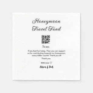 Honeymoon fund scan QR codeadd name Napkin