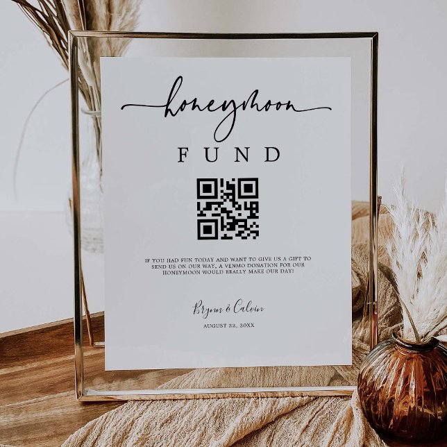 Honeymoon Fund Sign Cash Gift Donation Poster B613 (Creator Uploaded)