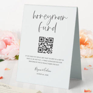 Honeymoon Fund Sign Cash Gift Donation Scan Tent