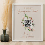 Honeymoon Fund Sign Wedding Cash Gift Table G400<br><div class="desc">Our honeymoon fund sign features a watercolor magnolia flower bouquet- a beautiful and elegant way to let your guests send cash donations to your payment app using their mobile device.  This item is part of our Lana wedding collection L201,  please shop our store for coordinating items.</div>