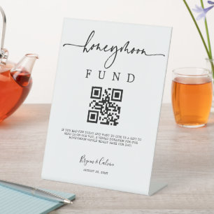 Honeymoon Fund Sign Wedding Reception Gift B613