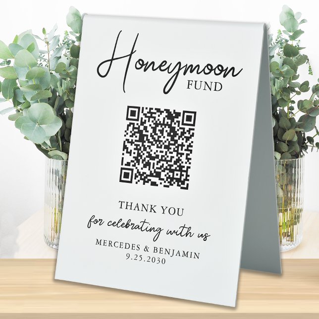Honeymoon Fund Simple Handwritten QR Code Wedding  (Creator Uploaded)