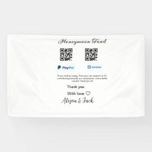 Honeymoon fund venomo paypal donation Q R couple Banner