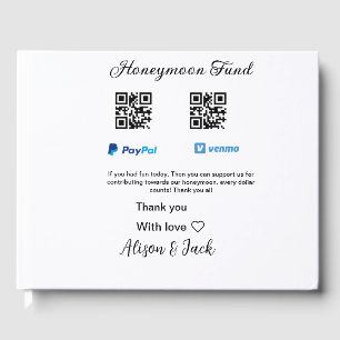Honeymoon fund venomo paypal donation Q R couple Guest Book