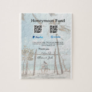 Honeymoon fund venomo paypal donation Q R couple Jigsaw Puzzle
