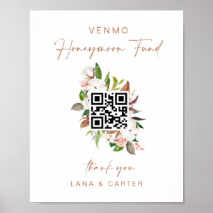 Honeymoon Fund Wedding Cash Gift Table Sign