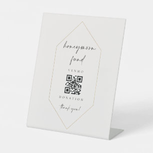 Honeymoon Fund Wedding Scan Cash Gift C100 Pedestal Sign