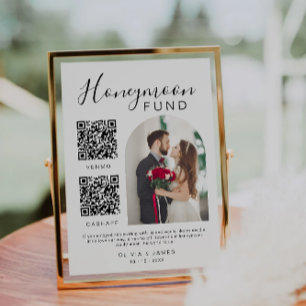 Honeymoon Fund Wedding Sign QR Code Venmo & Cash  Invitation