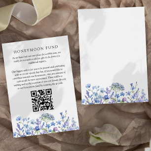 Honeymoon Fund Wildflower Periwinkle Wedding Enclosure Card