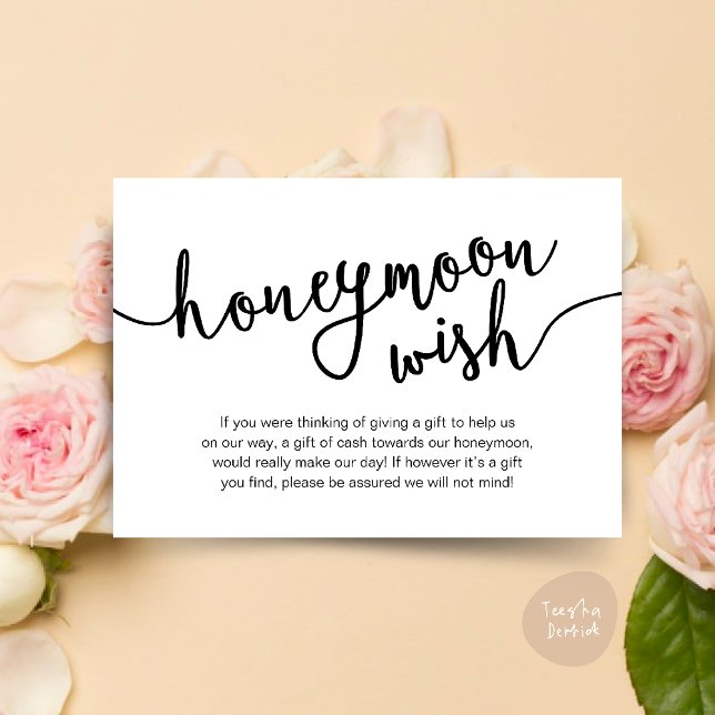  Honeymoon Fund Wish Cash, Modern Rustic Wedding Enclosure Card (Honeymoon Fund Wish Cash, A note on gifts, Modern Rustic Modern Rustic Wedding Card Black White)