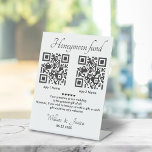Honeymoon Fund With 2 QR Code Pedestal Sign<br><div class="desc">Personalise a Sign to be a Modern Idea for your special day to Invite guests to make a contribution to your honeymoon with this Minimalist Two QR Codes Template. Add your full details, All text style, colours, sizes can be modified to fit your needs. If you need help or matching...</div>