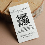 Honeymoon Fund With QR Code Enclosure Card<br><div class="desc">Minimalist and elegant black and white design on a white background, with customisable text in a modern font. To generate a QR code, just enter your honeymoon registry page URL in the designated box. When guests scan the QR code with their smartphone, they will be directed to your honeymoon registry...</div>