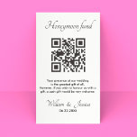 Honeymoon Fund With QR Code Enclosure Card<br><div class="desc">Personalise a Card to be a Modern Idea for your special day to Invite guests to make a contribution to your honeymoon with this Minimalist QR Code Template. Add your full details, All text style, colours, sizes can be modified to fit your needs. If you need help or matching items,...</div>