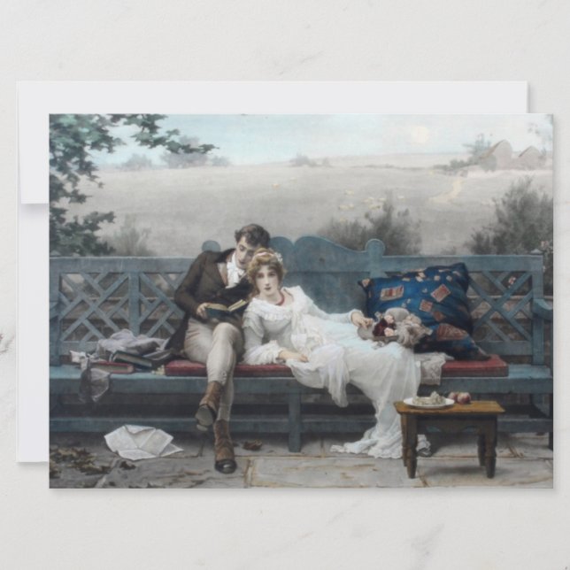 Honeymoon (Husband and Wife on a Bench) Card (Front)