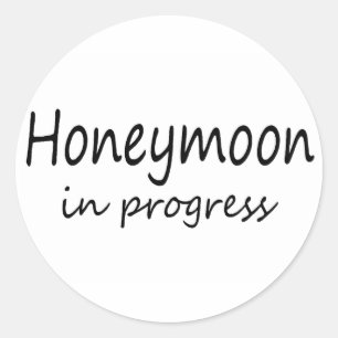 Honeymoon In Progress Classic Round Sticker
