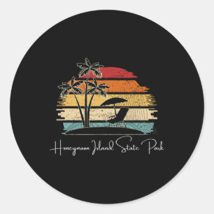 Honeymoon Island State Park Beach Palm Trees Sprin Classic Round Sticker