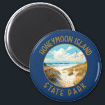 Honeymoon Island State Park Retro Distressed Magnet<br><div class="desc">Honeymoon Island State Park vector artwork design. Part of a string of barrier islands sparkling in the Gulf of Mexico off Florida's West Coast.</div>