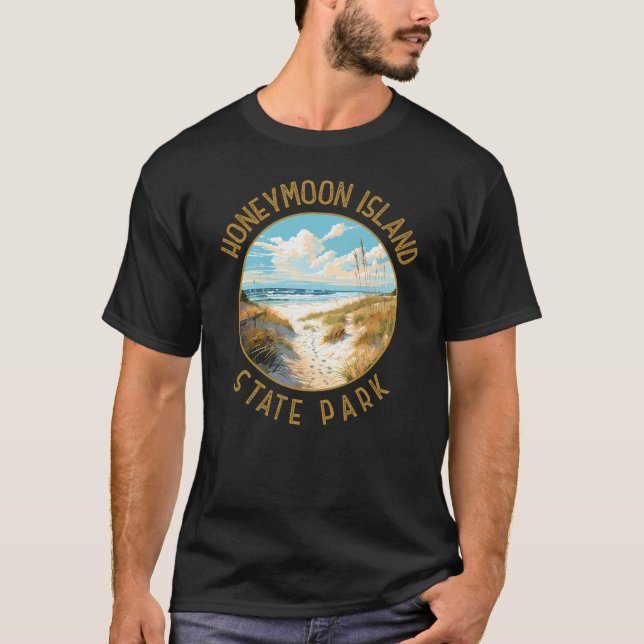 Honeymoon Island State Park Retro Distressed T-Shirt (Front)
