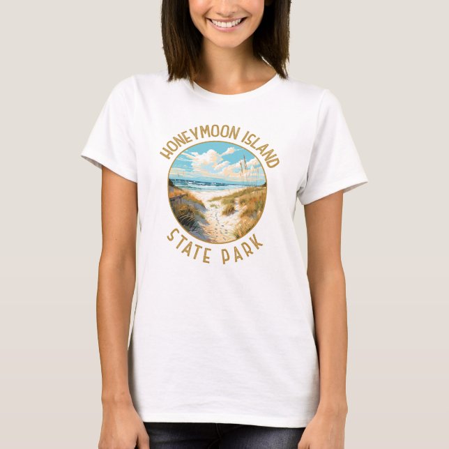 Honeymoon Island State Park Retro Distressed T-Shirt (Front)