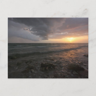 Honeymoon Island stormy sunset Postcard