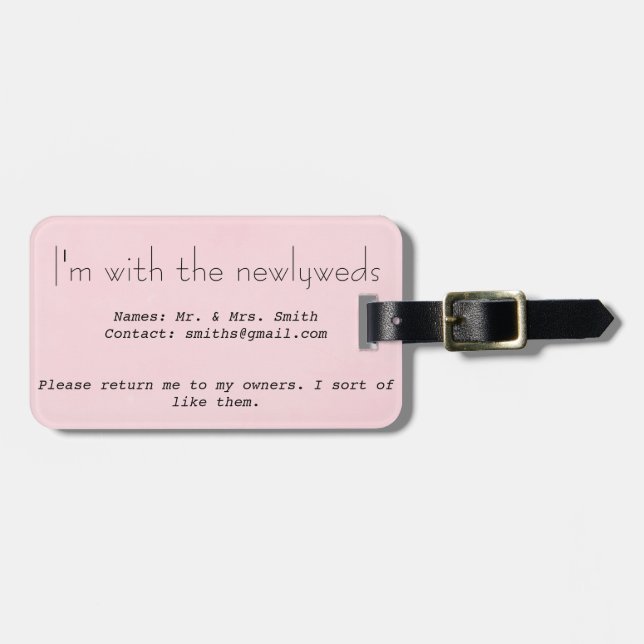 Honeymoon Luggage Tag (Front Horizontal)